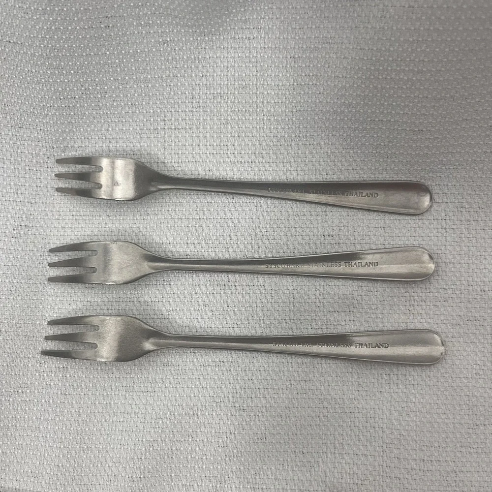 3 Vintage small Appetizer Forks stainless steel- SYSCOWARE